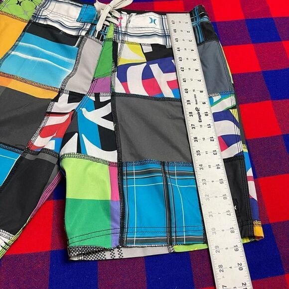Hurley Men’s Patchwork Swim Trunks Shorts Size 32 - Picture 4 of 9